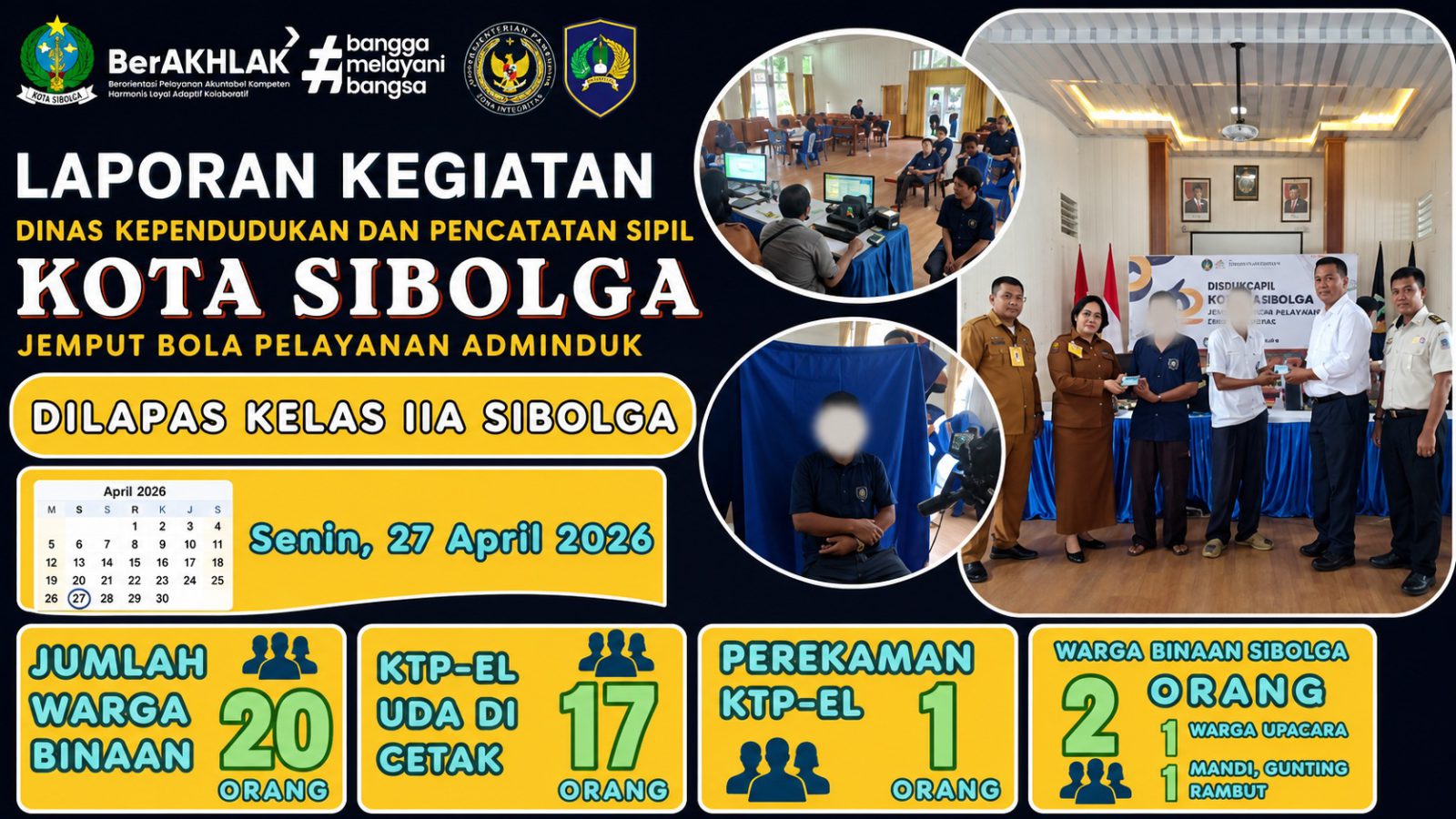 JEMPUT BOLA DUKCAPIL SIBOLGA DI LAPAS KELAS IIA SIBOLGA TAPTENG